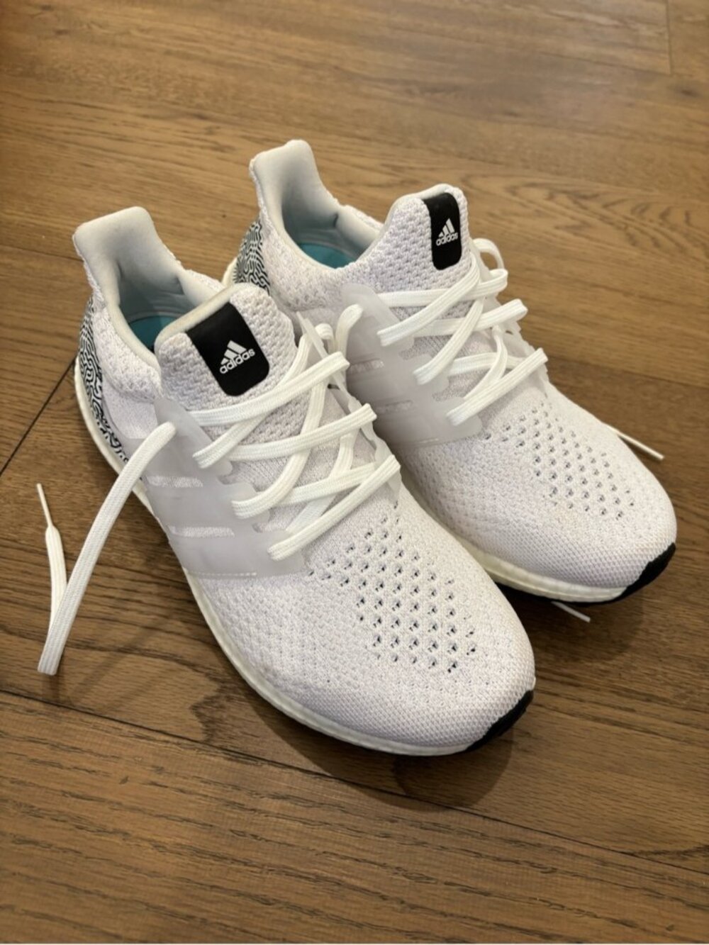 Adidas Ultraboost White and Black Knit Lifestyle Sneakers